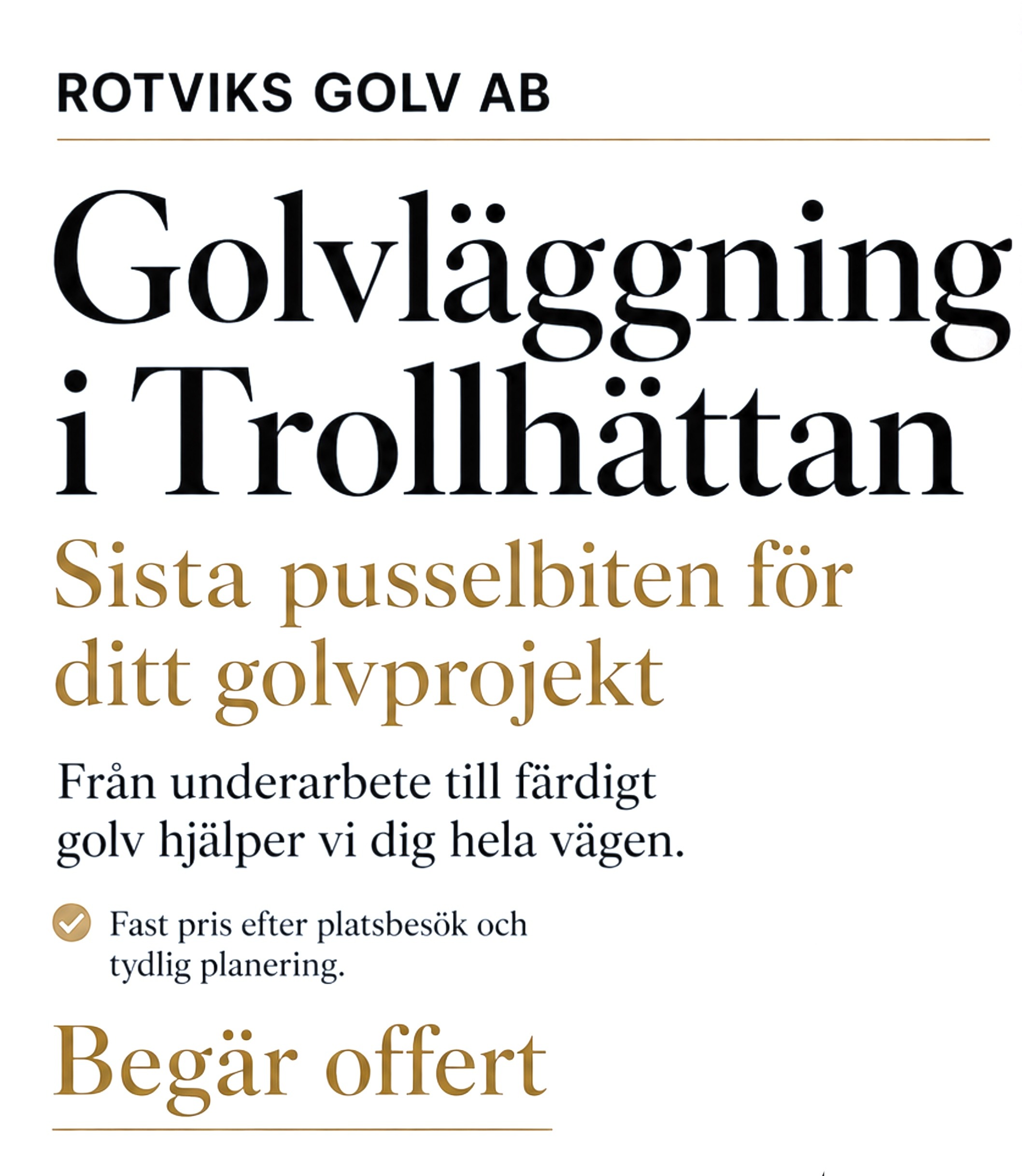 Offert golvläggare i trollhättan